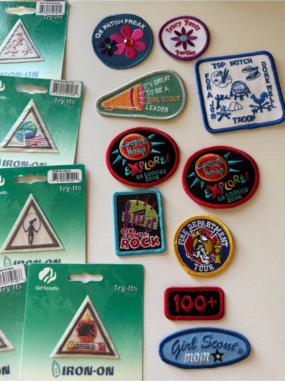 Girl Scouts Brownie Try-Its Try It Iron-On Triangular Badges Pre 2010